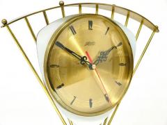 Atlanta Midcentury Atomic Age Sunburst Brass Table Desk Clock Western Germany - 4062836