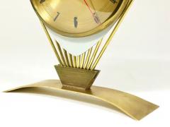 Atlanta Midcentury Atomic Age Sunburst Brass Table Desk Clock Western Germany - 4062865