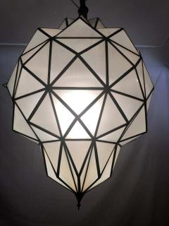 Atlas Showroom Art Deco White Milk Chandelier Pendant or Lantern in Dome Shape - 1294917