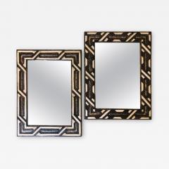 Atlas Showroom Compatible Moroccan White Bone Wall Console Mirrors in Hollywood Regency Style - 1025547