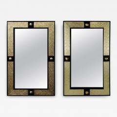 Atlas Showroom Hollywood Regency Style Black Brass Filigree Design Mirror a Pair - 3776296