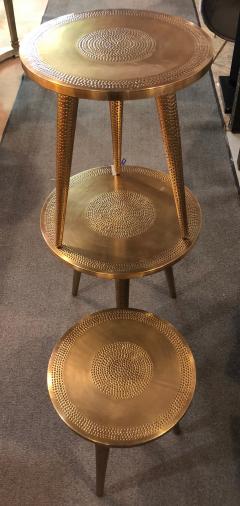 Atlas Showroom Mid Century Modern Style Brass Nest of Tables or End Tables Nest of Three - 1198357