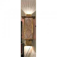 Atlas Showroom Pair of Brass Tall Wall Sconces - 1030533