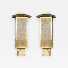 Atlas Showroom Pair of Brass Tall Wall Sconces - 1031170