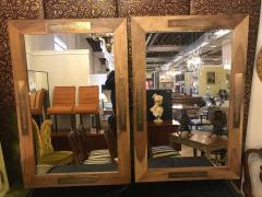 Atlas Showroom Pair of Hollywood Regency Style Brass Framed Wall or Console or Pier Mirrors - 1019139