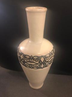 Atlas Showroom Vintage Style Moroccan White Pottery Large Urn or Floor Vase Jardinare - 1018873