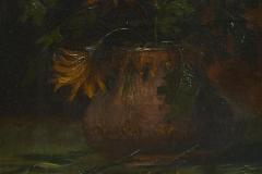 Atmospheric and Tonalist Bouquet Oil on Canvas Early 20th Century - 4677467