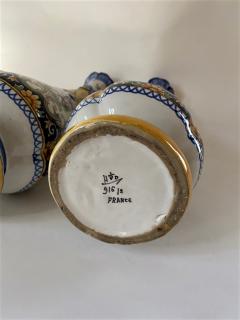 Attractive Pair of Old Faience Tall Vases - 2932366
