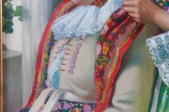 Attributed to Joza Uprka Czech Slovakian Woman A Rare Oil on Canvas Painting - 2784768