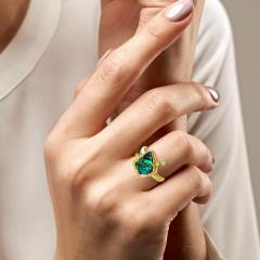 Audrius Krulis Fiery Boulder Opal Diamond Yellow Gold One of a Kind Ring Audrius Krulis 2025 - 4711197