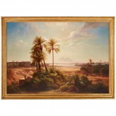 August L ffler Large Orientalist painting of an Egyptian landscape by L ffler - 3517079