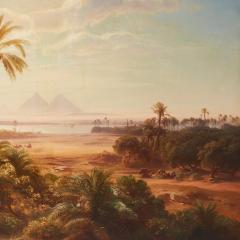August L ffler Large Orientalist painting of an Egyptian landscape by L ffler - 3517119