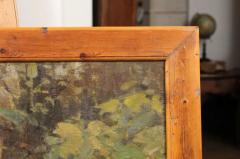 August Specht August Specht 1917 Oil Painting Titled Deer in the Woods in Old Fir Tree Frame - 3544503