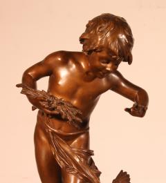 Auguste Moreau The Child With The Hen 19th Century Paris Gold Medal - 3952617