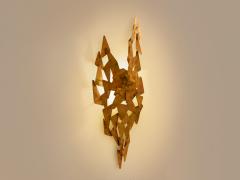 Auguste fix patinated metal wall light sculpture 1970s - 4453939