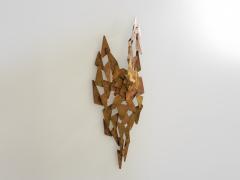 Auguste fix patinated metal wall light sculpture 1970s - 4453943