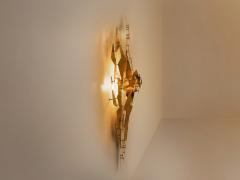 Auguste fix patinated metal wall light sculpture 1970s - 4453945