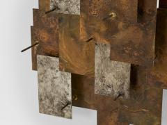 Auguste fix patinated metal wall light sculpture 1970s - 4759270