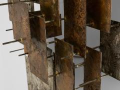 Auguste fix patinated metal wall light sculpture 1970s - 4759272