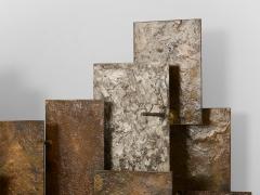 Auguste fix patinated metal wall light sculpture 1970s - 4759274