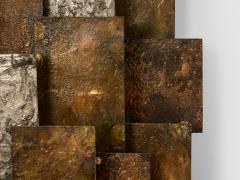Auguste fix patinated metal wall light sculpture 1970s - 4759275