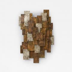 Auguste fix patinated metal wall light sculpture 1970s - 4770937