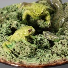 Augusto Baptista de Carvalho Palissy Majolica Frog Plate - 4415566