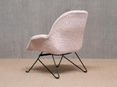 Augusto Bozzi Augusto Bozzi Attributed Armchair in Nude White Boucl Saporiti Italy 1950s - 4095761