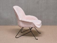 Augusto Bozzi Augusto Bozzi Attributed Armchair in Nude White Boucl Saporiti Italy 1950s - 4095763