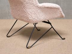 Augusto Bozzi Augusto Bozzi Attributed Armchair in Nude White Boucl Saporiti Italy 1950s - 4095765