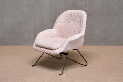Augusto Bozzi Augusto Bozzi Attributed Armchair in Nude White Boucl Saporiti Italy 1950s - 4095771