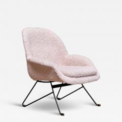 Augusto Bozzi Augusto Bozzi Attributed Armchair in Nude White Boucl Saporiti Italy 1950s - 4099730
