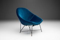 Augusto Bozzi Augusto Bozzi Kosmos Chair for Saporiti in Blue Velvet Italy 1954 - 1793560