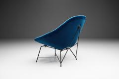 Augusto Bozzi Augusto Bozzi Kosmos Chair for Saporiti in Blue Velvet Italy 1954 - 1793563