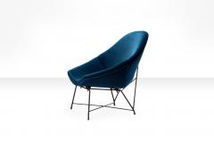 Augusto Bozzi Augusto Bozzi Kosmos Chair for Saporiti in blue velvet Italy 1956 - 727053