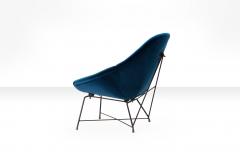 Augusto Bozzi Augusto Bozzi Kosmos Chair for Saporiti in blue velvet Italy 1956 - 727054