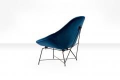 Augusto Bozzi Augusto Bozzi Kosmos Chair for Saporiti in blue velvet Italy 1956 - 727055