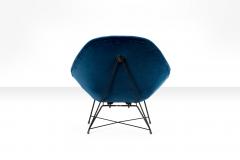 Augusto Bozzi Augusto Bozzi Kosmos Chair for Saporiti in blue velvet Italy 1956 - 727056