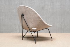 Augusto Bozzi Augusto Bozzi Kosmos Lounge Chair in Ivory Chenille Saporiti Italy 1950s - 4655193