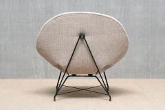 Augusto Bozzi Augusto Bozzi Kosmos Lounge Chair in Ivory Chenille Saporiti Italy 1950s - 4655194