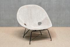 Augusto Bozzi Augusto Bozzi Kosmos Lounge Chair in Ivory Chenille Saporiti Italy 1950s - 4655196