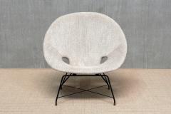 Augusto Bozzi Augusto Bozzi Kosmos Lounge Chair in Ivory Chenille Saporiti Italy 1950s - 4655199