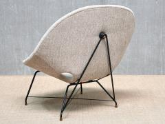 Augusto Bozzi Augusto Bozzi Kosmos Lounge Chair in Ivory Chenille Saporiti Italy 1950s - 4655200