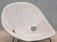 Augusto Bozzi Augusto Bozzi Kosmos Lounge Chair in Ivory Chenille Saporiti Italy 1950s - 4655201