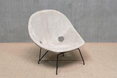 Augusto Bozzi Augusto Bozzi Kosmos Lounge Chair in Ivory Chenille Saporiti Italy 1950s - 4655203