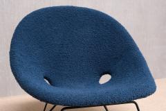 Augusto Bozzi Augusto Bozzi Kosmos Lounge Chair in Teal Pierre Frey Boucl Saporiti 1950s - 4718898