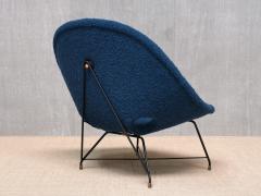 Augusto Bozzi Augusto Bozzi Kosmos Lounge Chair in Teal Pierre Frey Boucl Saporiti 1950s - 4718901