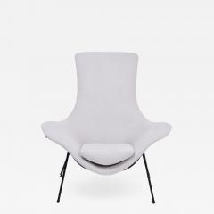 Augusto Bozzi Grey Italian Mid Century Modern Lounge Chair by Augusto Bozzi for Saporiti - 1997429