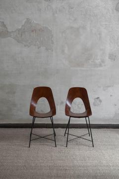 Augusto Bozzi Pair of Ariston Model Chairs by Augusto Bozzi for Saporiti Italy 1950s - 4215061