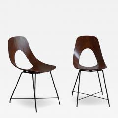 Augusto Bozzi Pair of Ariston Model Chairs by Augusto Bozzi for Saporiti Italy 1950s - 4231095